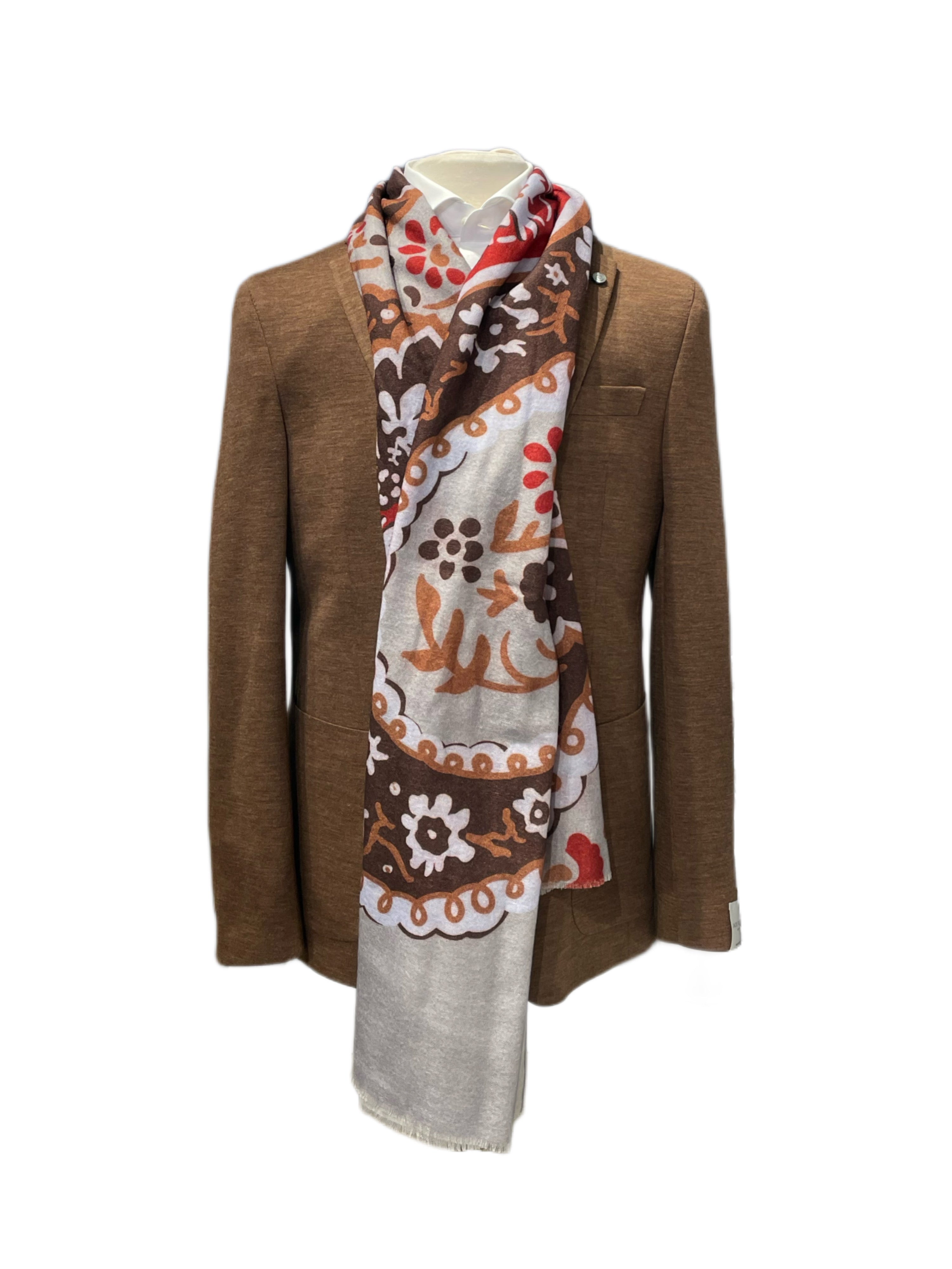 Brown Knitted Wool Scarf - Eton