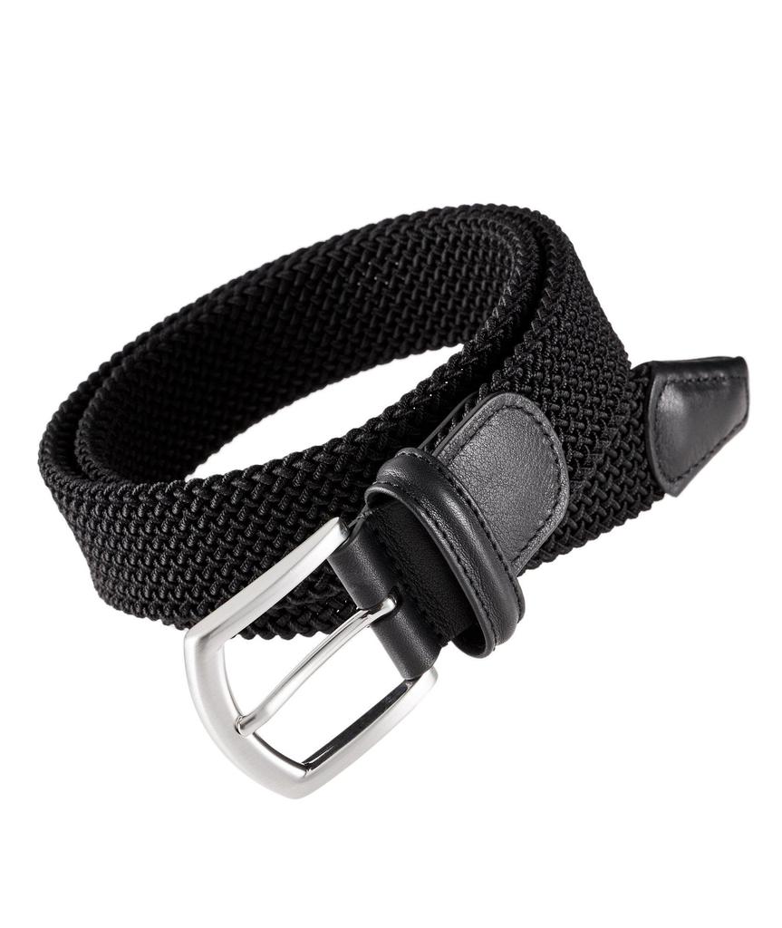 Anderson's, Woven Leather Belt - Black N1