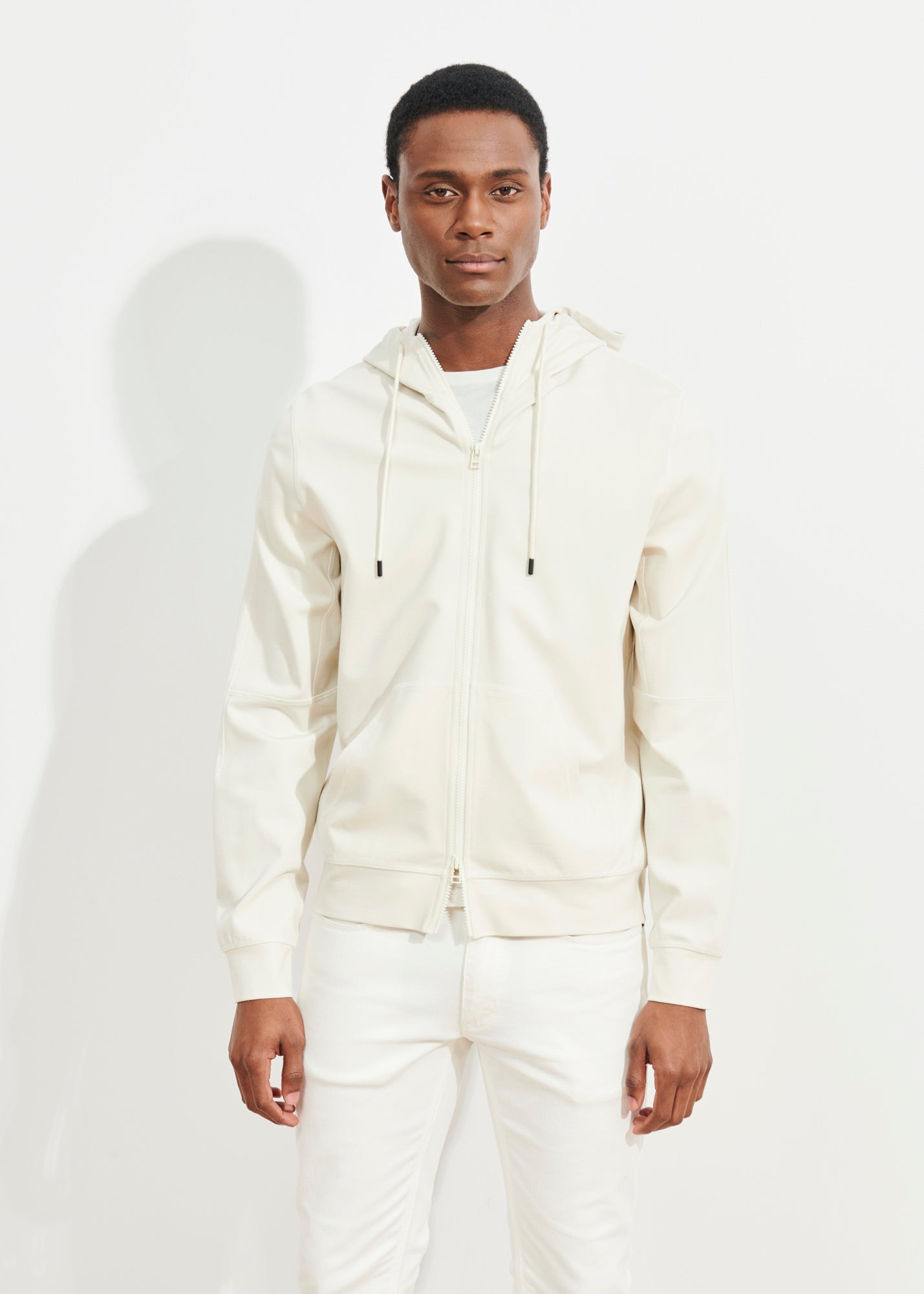 Oyster Angora Patrick Assaraf Jersey Zip-Up Hoodie – Boutique Jacques  International