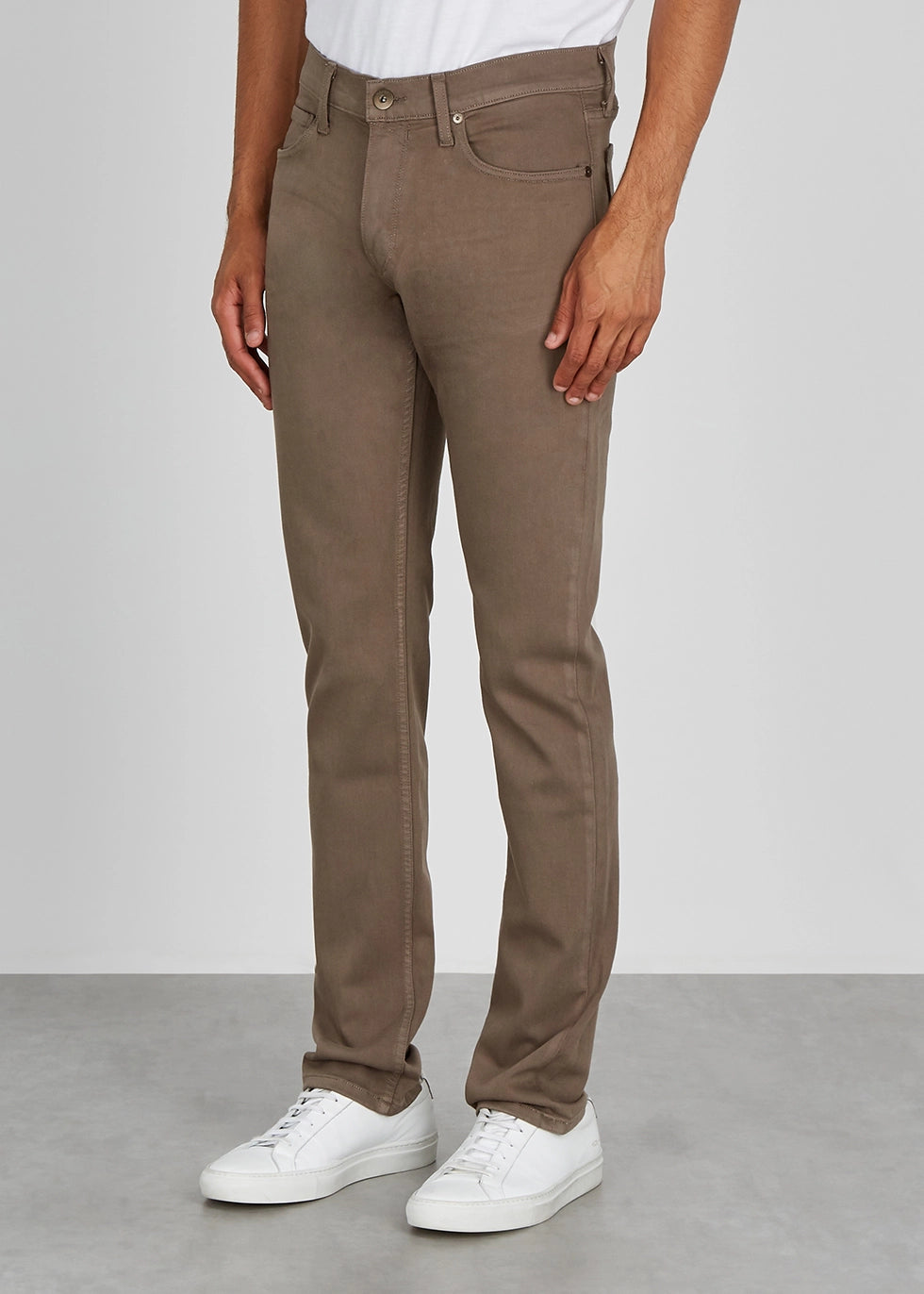 Lennox - Woodland Brown Slim Fit Five Pocket Pants - PAIGE