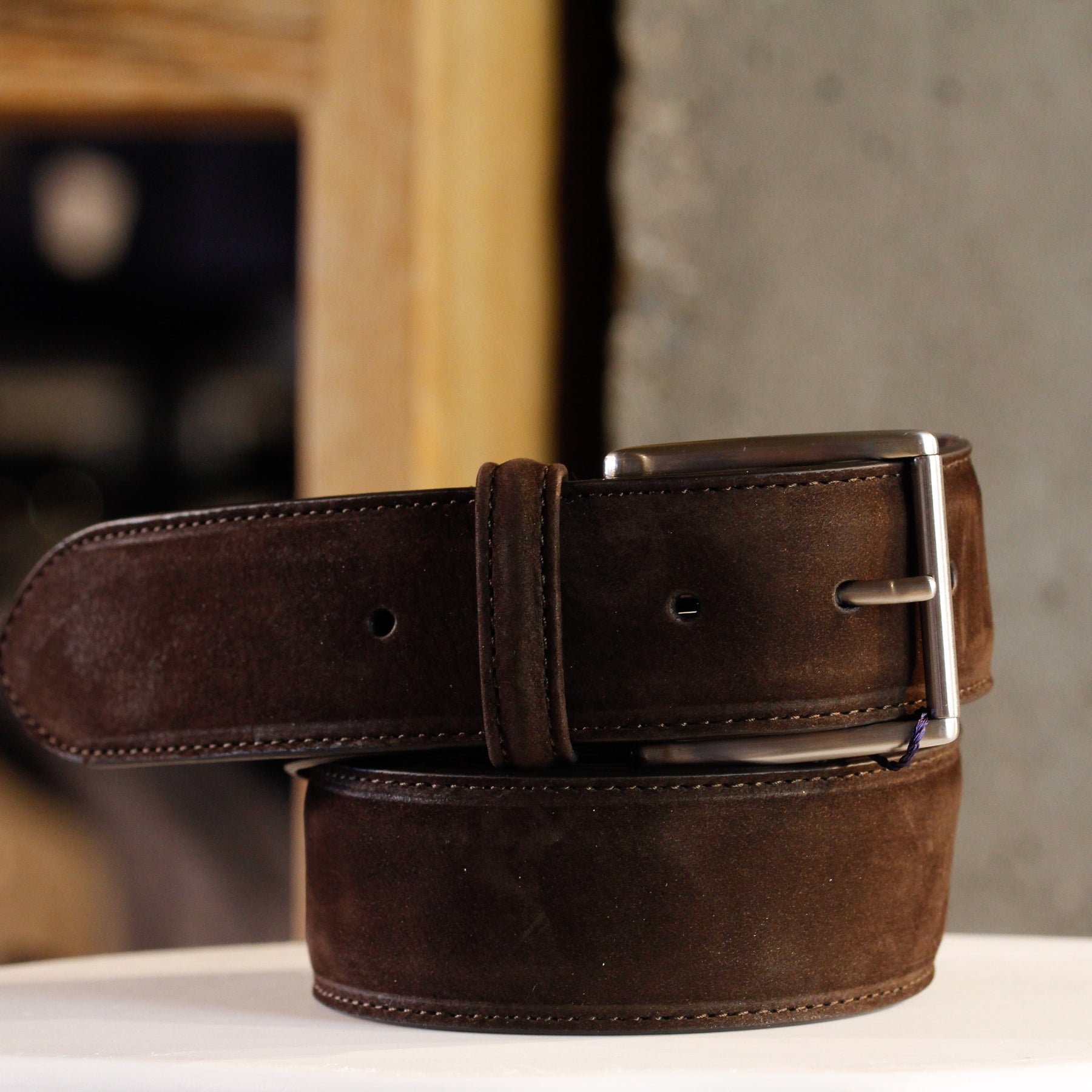 Brown Suede Leather Belt